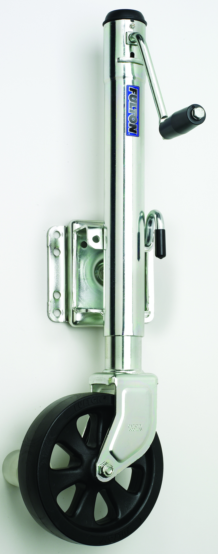 Jack, 1500 Lbs., Swing-Away, Bolt-On, Steel Construction, 10 Travel, 8 Poly Wheel