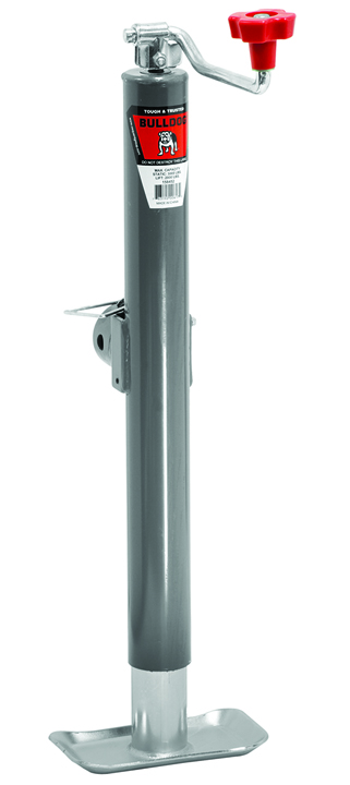 Swivel Jack, Topwind, 15 Travel, Weld-On Tubular Mount, 2,000 Lbs. Lift Capacity (includes Foot Plate)
