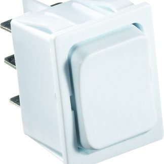 White Rocker Switch, 5 A, Momentary On/off Momentary On - Dpdt - Cut-Out .872 X 1.071