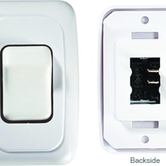 Contoured Wall Switch, White, Single, On/off - Spst - Cut-Out 1-5/8h X 1-1/4w - Inc. Switch, Base & Bezel