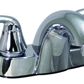 Bathroom Faucet, 4 Low-Arc Hybrid, 2 Lever, 1/4 Turn, Brushed Nickel, Box