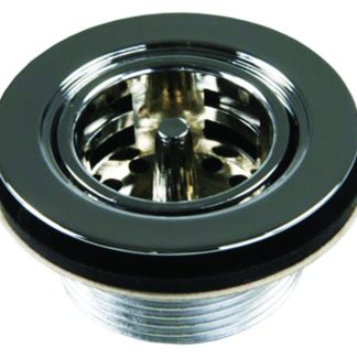 Strainer W/Push-In Crumb Basket - Chrome