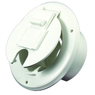 30-AMP Small Round Cable Hatch - Polar White