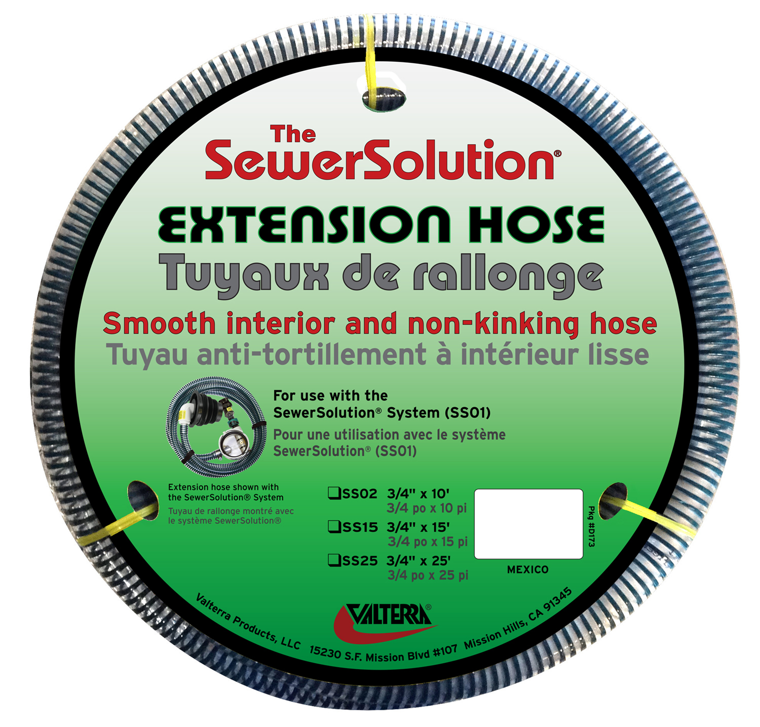 Sewersolutionu00ae Extension Hose, 10', Carded