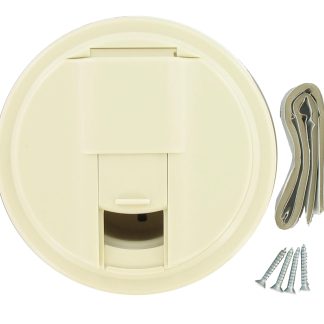 Cable Hatch, Universal Round, Col White, Carded