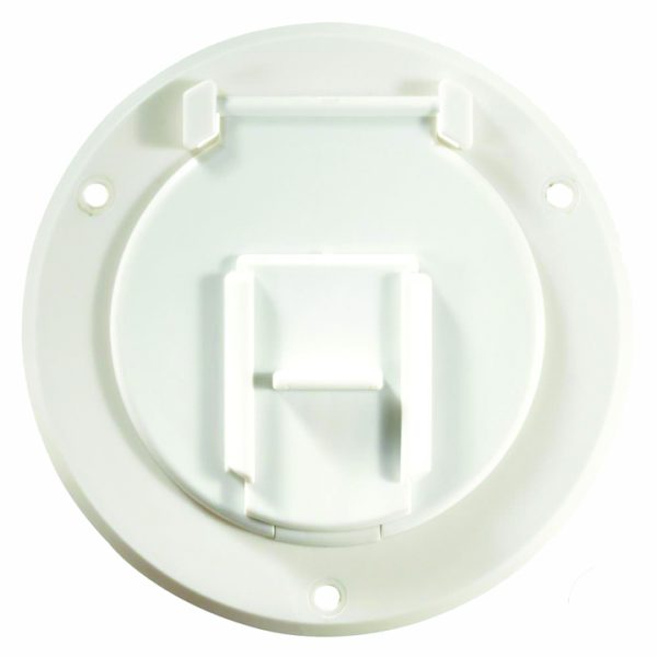 Basic Cable Hatch, Round, Polar White -- 4.3 X 2.3 (replaceable Lid)