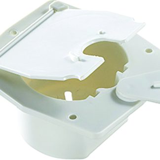 Basic Cable Hatch, Flat Sided, Polar White -- 4.2 X 3.9 X 2 (replaceable Lid)