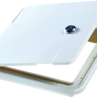 Large Locking Cable Hatch, Rectangular, Polar White -- 8.5 X 8 X 1.5