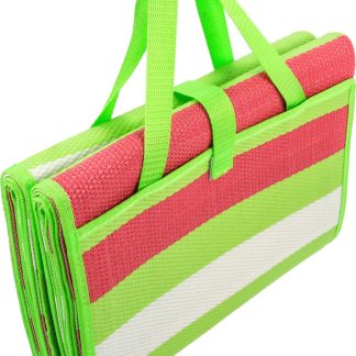 Handy Mat W/ Strap, Green/white/red Stripes, 60 X 78