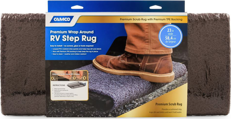 Step Rug, Premium, PVC Scrub W/ UV & Tpe Back17.5 X18 Brown