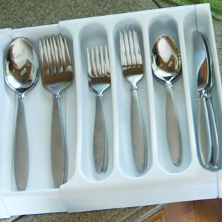 Adjustable Cutlery Tray, White