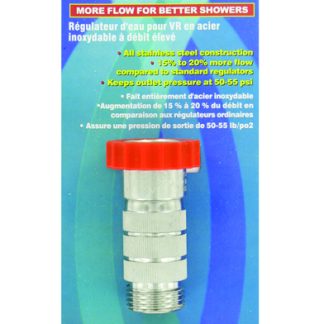 Water Regulator, High Flow, Stainless Steel, Carded