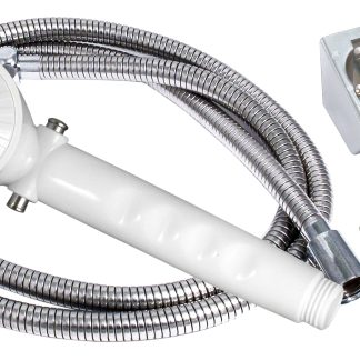 Shower Head Kit, Trickle Shut-Off, 60 Hose, Metal, White, Bagged