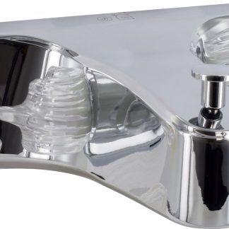 Tub Div Faucet, 8, 1/4 Turn, Plastic, Chrome, Box