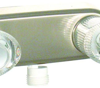 Shower Valve W/ Vac Brkr, 4, 2 Lever, 1/4 Turn, Plastic, Brushed Nickel, Box