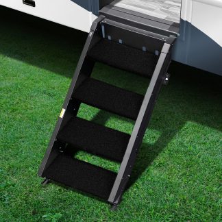 Trailhead Step Rug 19.5 In. W (4 Pc Set) Fits MORryde 2nd Generation StepAbove 4 Step (STP-4-27-05H & STP-212) - Obsidian Black