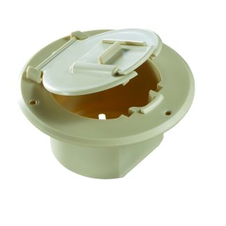 Basic Cable Hatch, Round, Col White -- 4.3 X 2.3 (replaceable Lid)