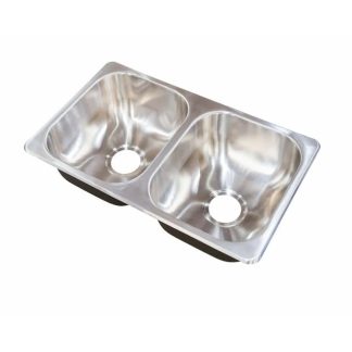 27x16x7 Stainless Steel Double Bowl Sink; Drawn; 20 Ga (top/under Mount)