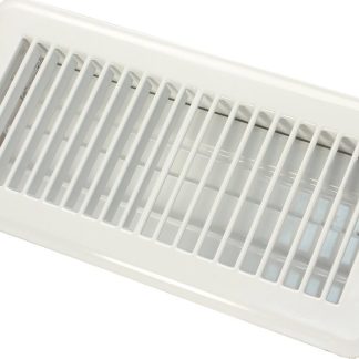 4X10u00a0Metal Floor Register, Dampered, White