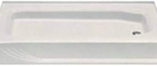 28 X 54 Standard Shower Pan; Right Drain; Residential Style W/apron - Almond