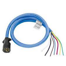 7-Way Molded Trailer End W/10' Cable, Heavy Duty Cold Weather Insulated Blue Silicon - RV Clocking