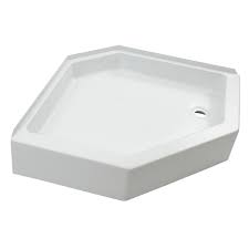 24 X 46 Shower Pan; Right Drain - White