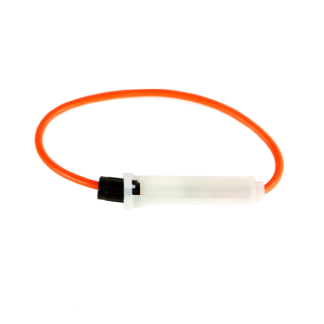 Fuse Holder-Glass-22amp-8 Loop-14 Awg-No Fuse-Retail Pkg