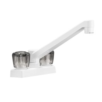 Two Handle 4 Kitchen/bar Faucet W/smoked Acyrlic Knobs - White
