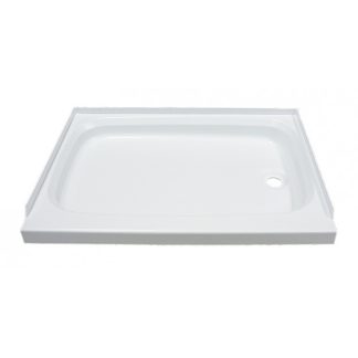 24 X 32 Shower Pan; Right Drain - White