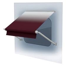 78 Standard Window Awning Roller, Burgundy Fade, White Wg