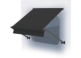 126 Standard Window Awning Roller, Black Solid