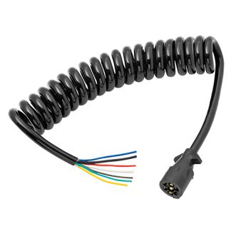 Coiled 7-Way Molded Trailer Connector, 10'