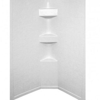 34 X 34 X 68 Neo Angle Shower Surround; Slate Finish - Parchment