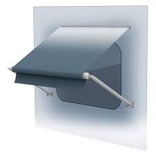 36 Standard Window Awning Roller, Blue Fade, White Wg