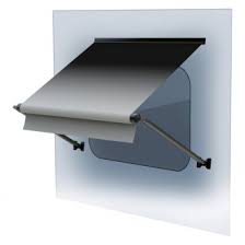36 Xl Window Awning Roller, Black Solid