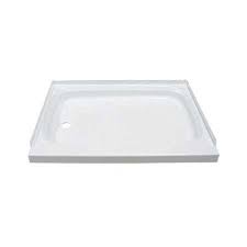 24 X 40 Shower Pan; Left Drain - White