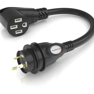 Pigtail Adapter 50A RV Connector To 30A Marine Plug Black