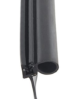 Clip On Seal With Single Bulb And Wiper Black 1-1/8 X 2-1/8 X 35'