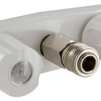 Faucet W/ Quick Connect 2, 2 Knob, Plastic White, Box