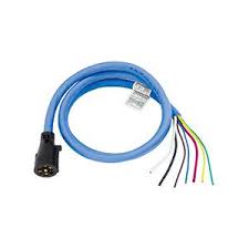 7-Way Molded Trailer End W/6' Cable, Heavy Duty Cold Weather Insulated Blue Silicon - RV Clocking