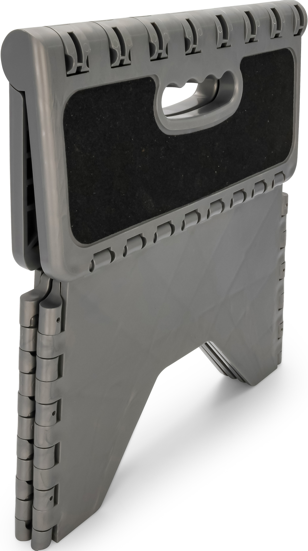 Step Stool, Plastic, Folding W/ Non Skid, Silver Multilingual - Image 2