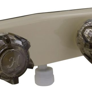 Shower Valve W/ Vac Brkr, 4, 2 Smoke Knobs, Plastic, Biscuit, Box
