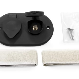 Coaxial Cable Plate W/ Large Cap, Dual, Black
