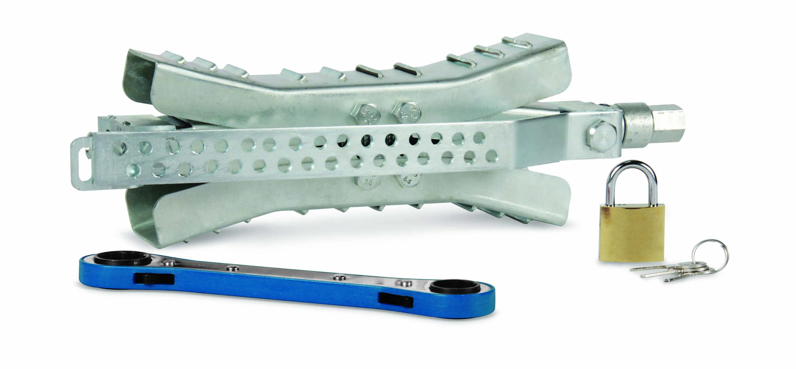 Eazlift - 10 Wheel Stop W/ Wrench And Lock, Metal - Image 2