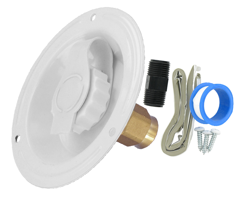 Water Inlet, Metal Recessed Flange FPT, White, Carded - Image 2