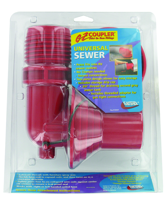 EZ Coupler 90u00b0 Sewer Adapter And Thread Attachment, Red, Carded - Image 3