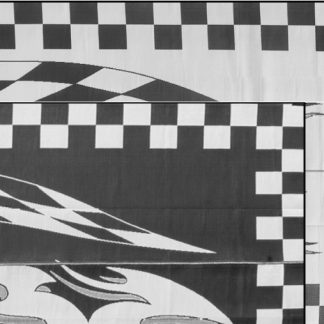 8' x 20' Checker Flag Patio Mat, Black On White, Reversible