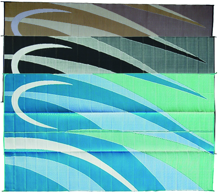 8' x 20' Brown/Gold/Beige Graphic Mat, Reversible